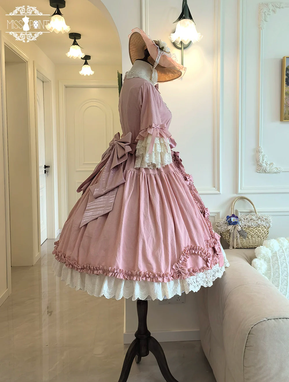 Lilyka Garden - Classic Lolita OP Dress Set Elegant Floral Wall Princess Sleeve - Image 106