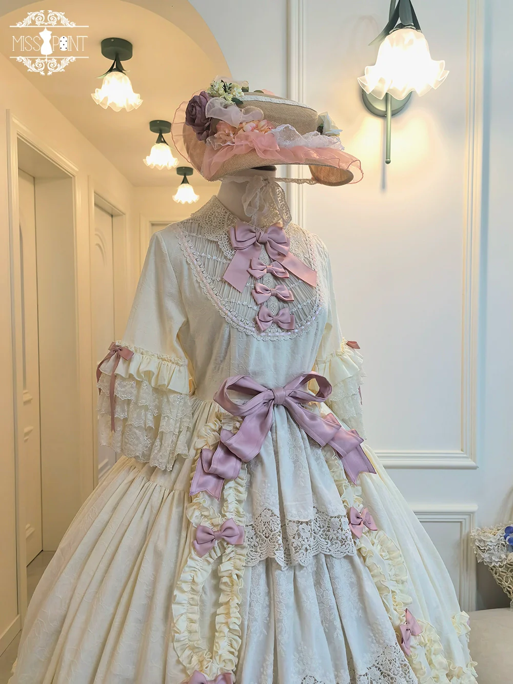 Lilyka Garden - Classic Lolita OP Dress Set Elegant Floral Wall Princess Sleeve - Image 134