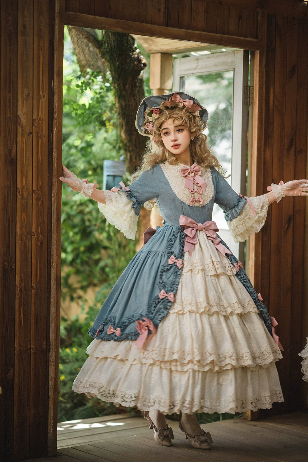 Lilyka Garden - Classic Lolita OP Dress Set Elegant Floral Wall Princess Sleeve - Image 137