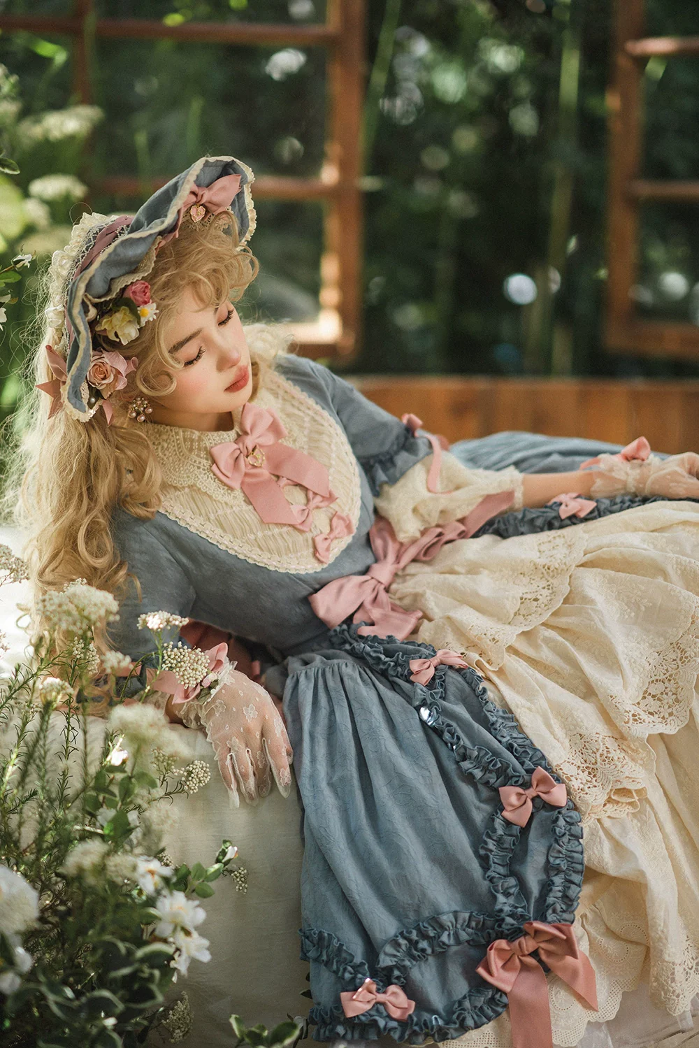Lilyka Garden - Classic Lolita OP Dress Set Elegant Floral Wall Princess Sleeve - Image 141