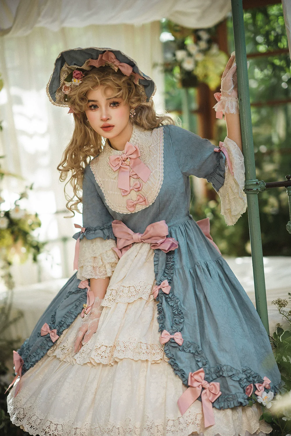 Lilyka Garden - Classic Lolita OP Dress Set Elegant Floral Wall Princess Sleeve - Image 142