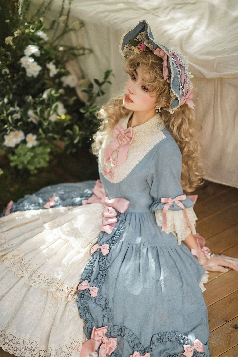 Lilyka Garden - Classic Lolita OP Dress Set Elegant Floral Wall Princess Sleeve - Image 144