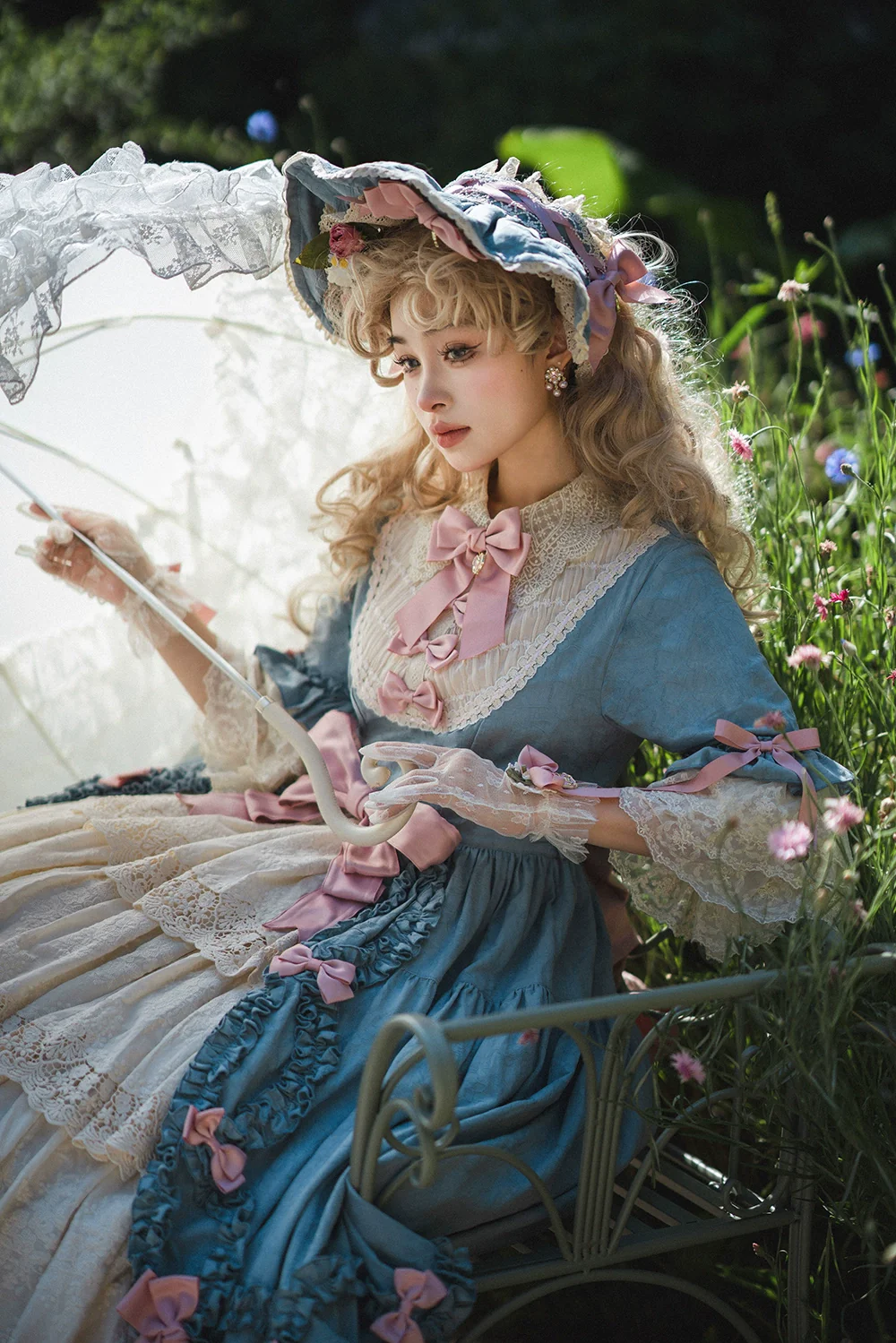 Lilyka Garden - Classic Lolita OP Dress Set Elegant Floral Wall Princess Sleeve - Image 146