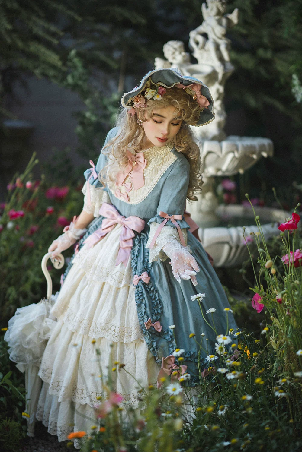 Lilyka Garden - Classic Lolita OP Dress Set Elegant Floral Wall Princess Sleeve - Image 147