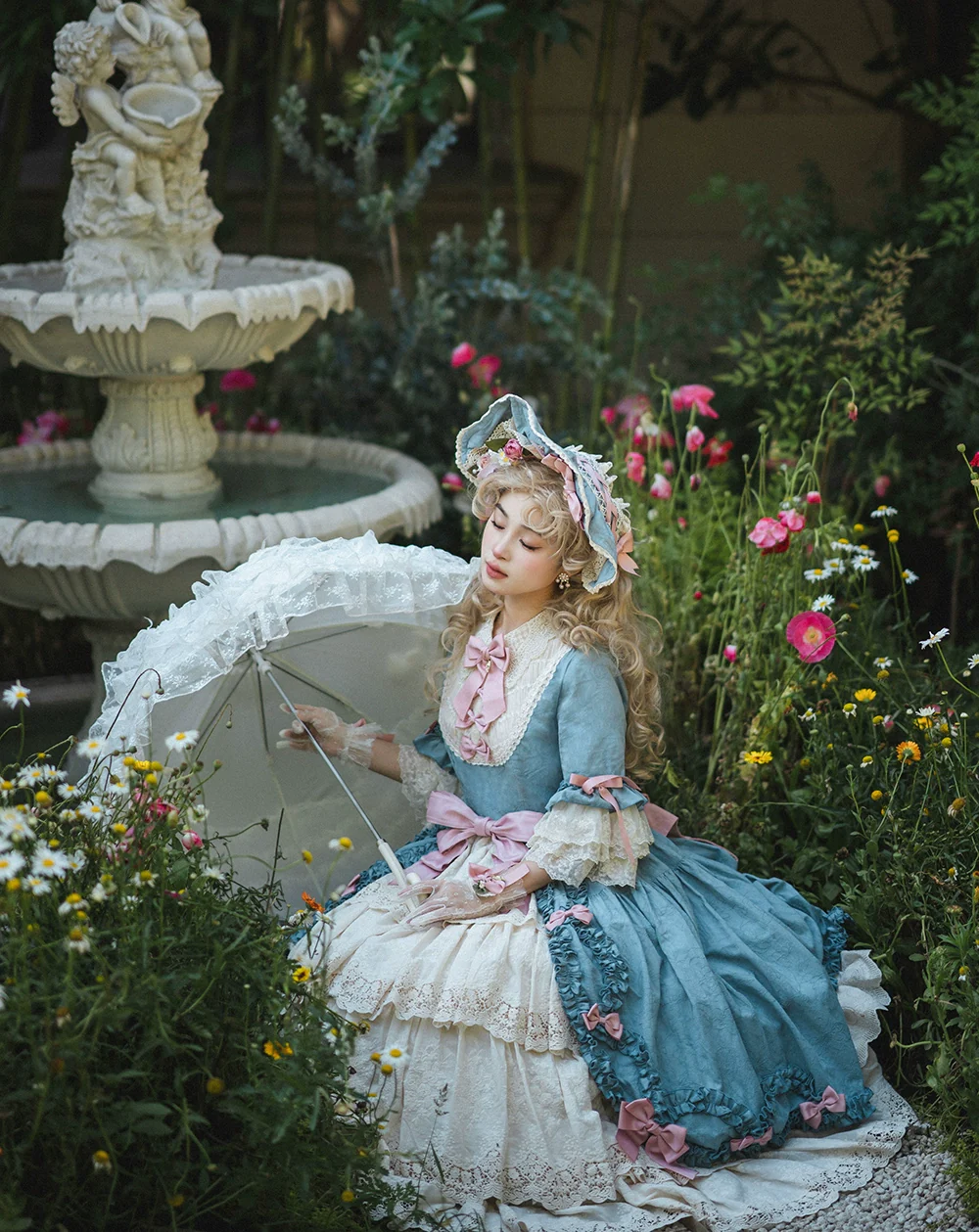 Lilyka Garden - Classic Lolita OP Dress Set Elegant Floral Wall Princess Sleeve - Image 148