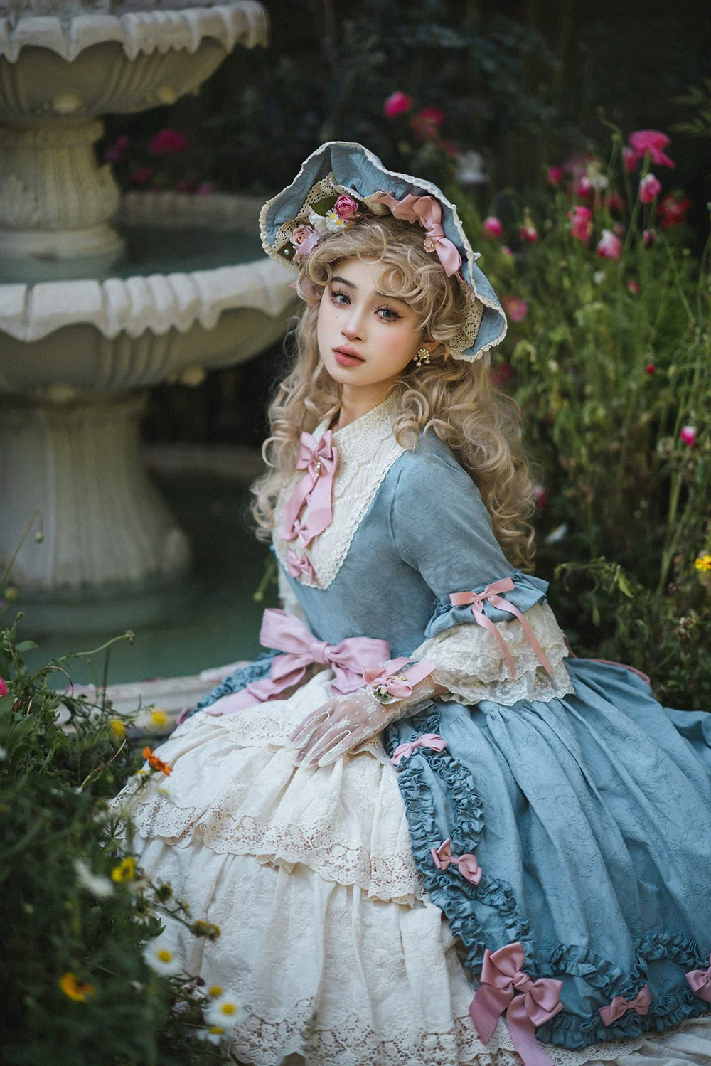 Lilyka Garden - Classic Lolita OP Dress Set Elegant Floral Wall Princess Sleeve - Image 149