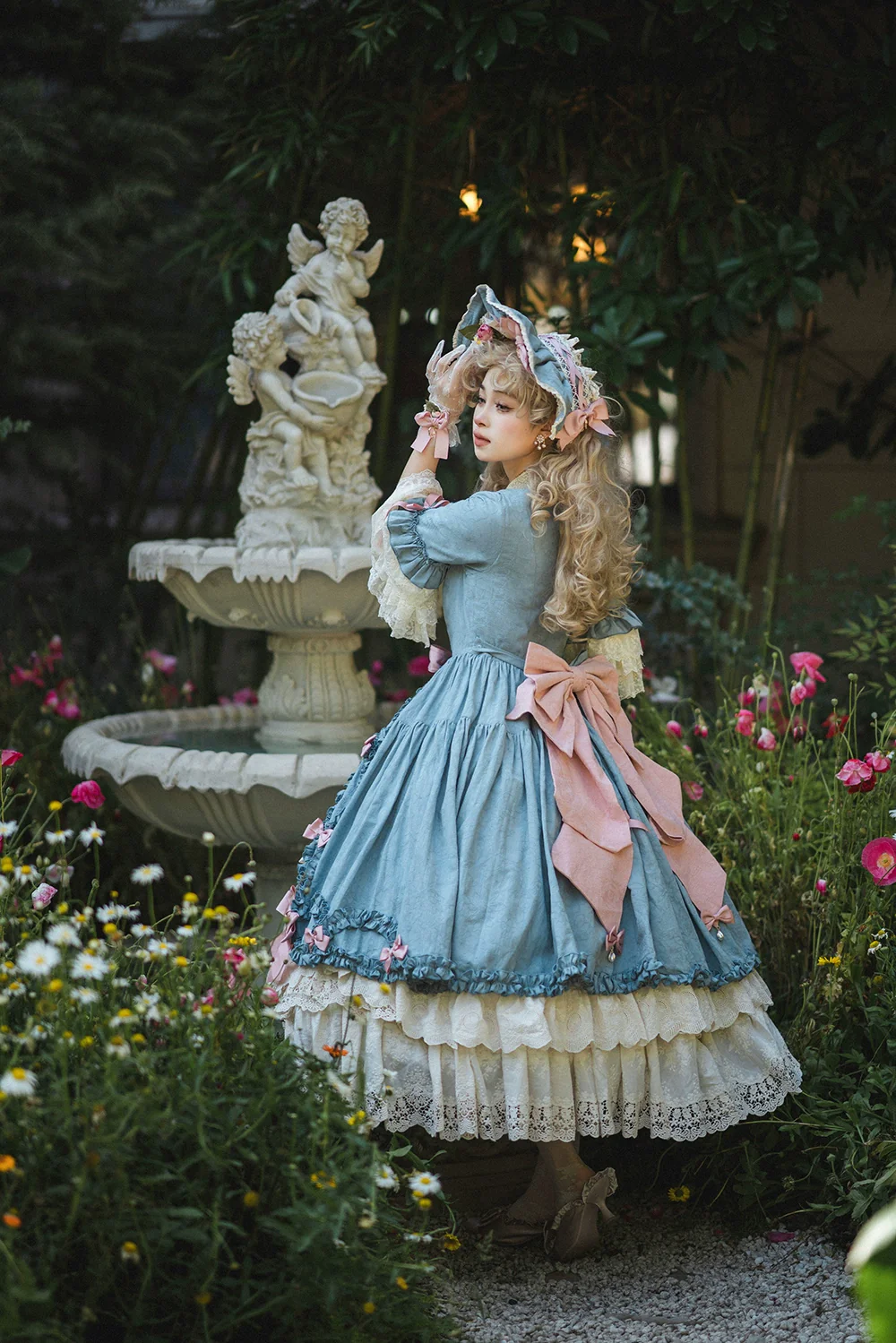 Lilyka Garden - Classic Lolita OP Dress Set Elegant Floral Wall Princess Sleeve - Image 150