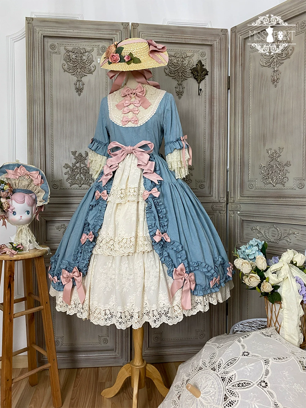 Lilyka Garden - Classic Lolita OP Dress Set Elegant Floral Wall Princess Sleeve - Image 158