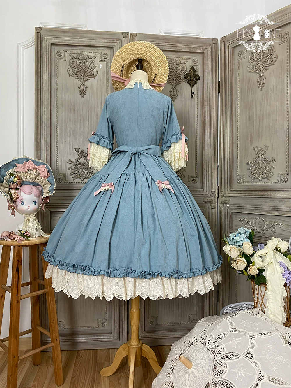 Lilyka Garden - Classic Lolita OP Dress Set Elegant Floral Wall Princess Sleeve - Image 160
