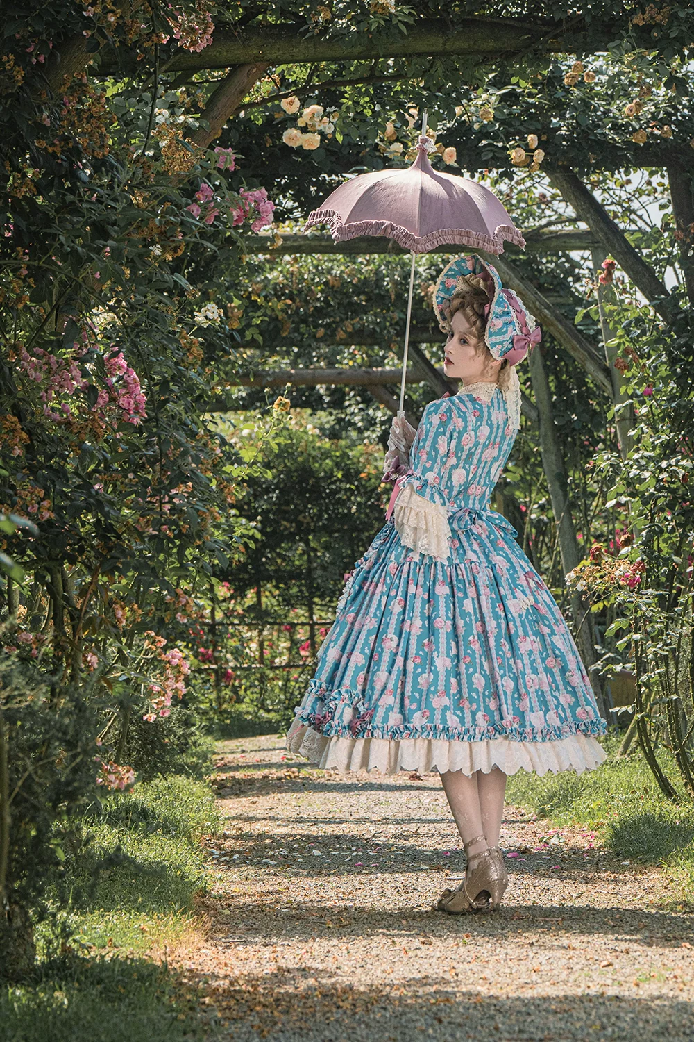 Lilyka Garden - Classic Lolita OP Dress Set Elegant Floral Wall Princess Sleeve - Image 37