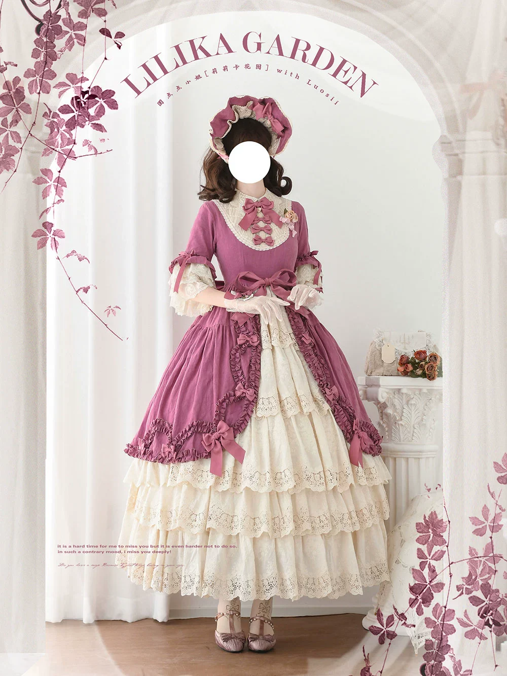Lilyka Garden - Classic Lolita OP Dress Set Elegant Floral Wall Princess Sleeve - Image 53