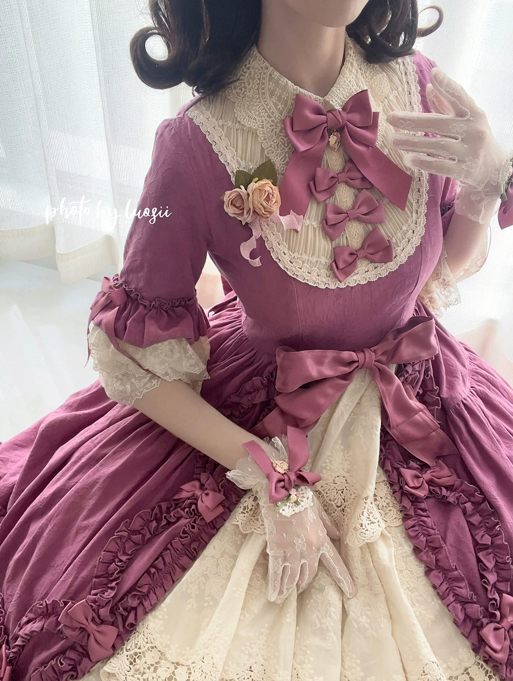 Lilyka Garden - Classic Lolita OP Dress Set Elegant Floral Wall Princess Sleeve - Image 58