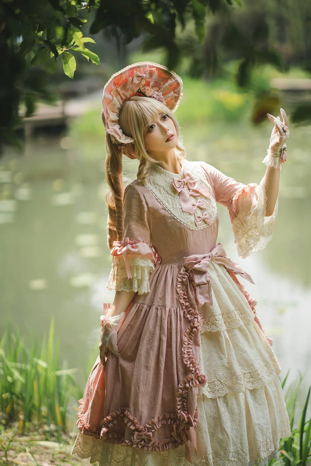 Lilyka Garden - Classic Lolita OP Dress Set Elegant Floral Wall Princess Sleeve - Image 84