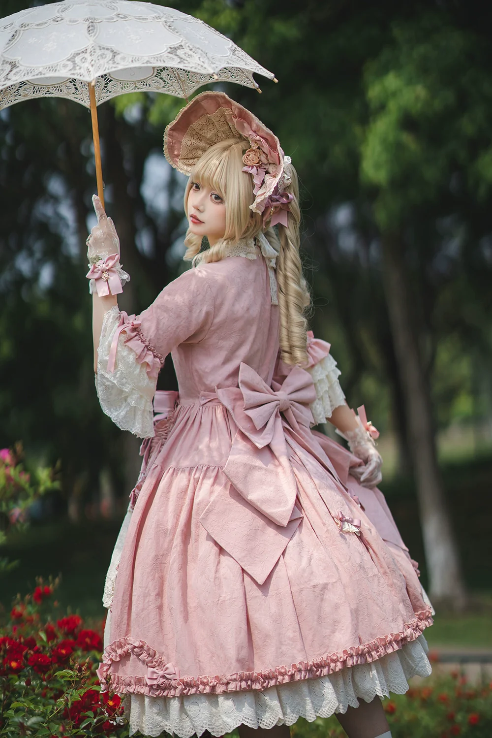 Lilyka Garden - Classic Lolita OP Dress Set Elegant Floral Wall Princess Sleeve - Image 87