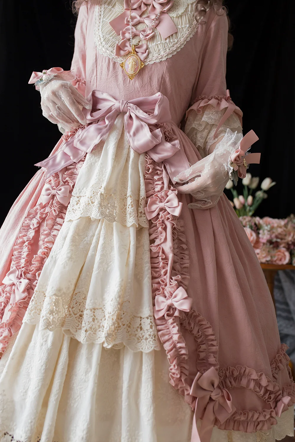 Lilyka Garden - Classic Lolita OP Dress Set Elegant Floral Wall Princess Sleeve - Image 99