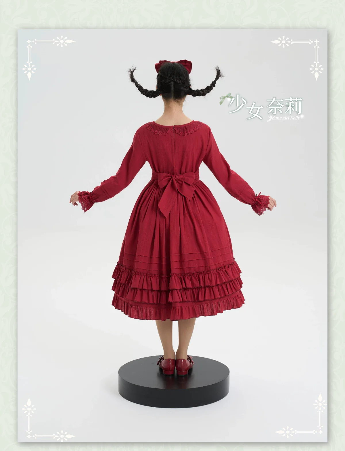 Maiden Nelly - Classic Lolita OP Dress, Embroidered Flowers - Image 17