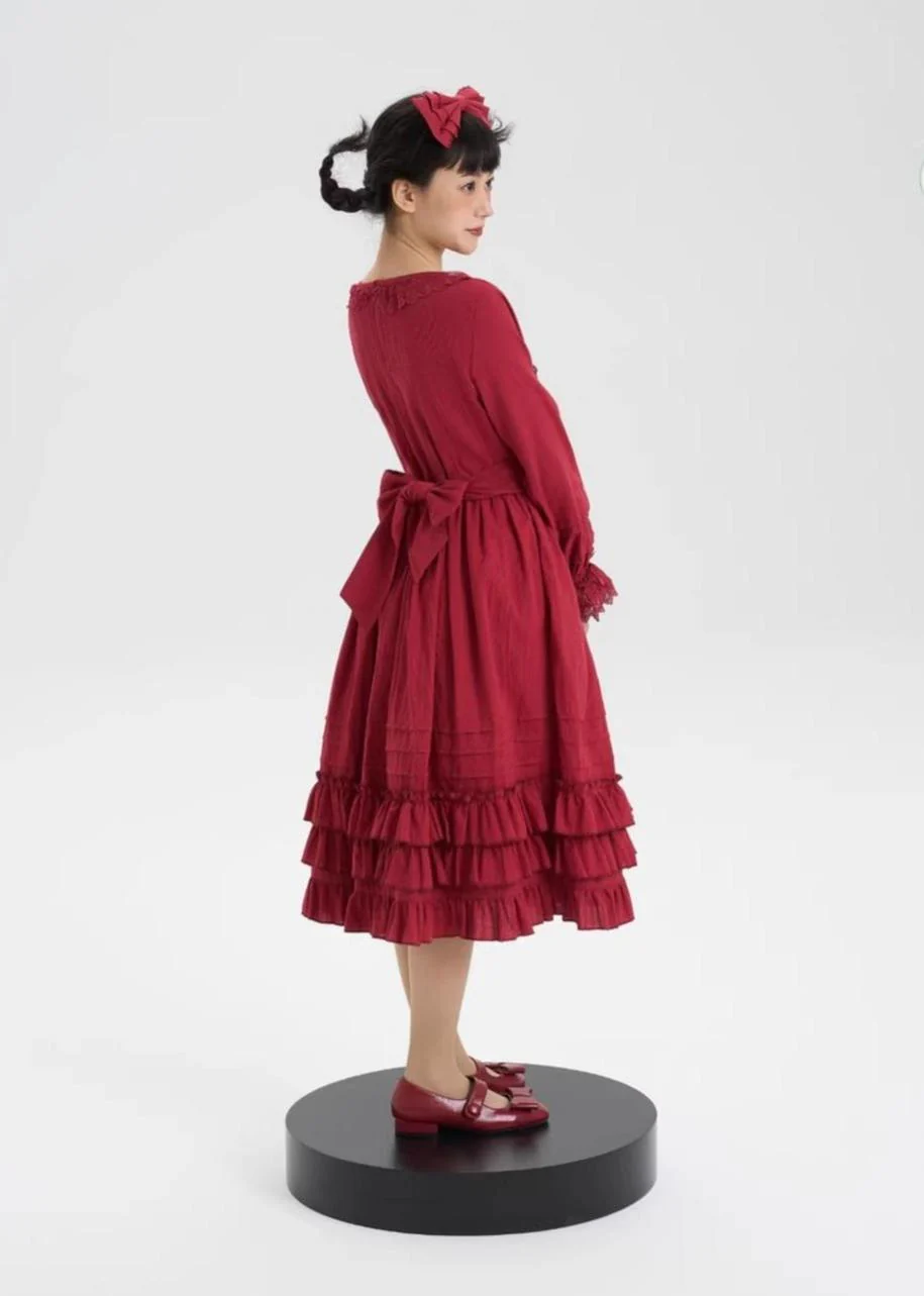 Maiden Nelly - Classic Lolita OP Dress, Embroidered Flowers - Image 18