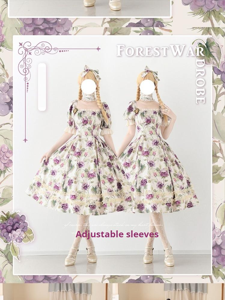 Forest Basket - Classic Lolita OP Dress Floral Print - Image 19