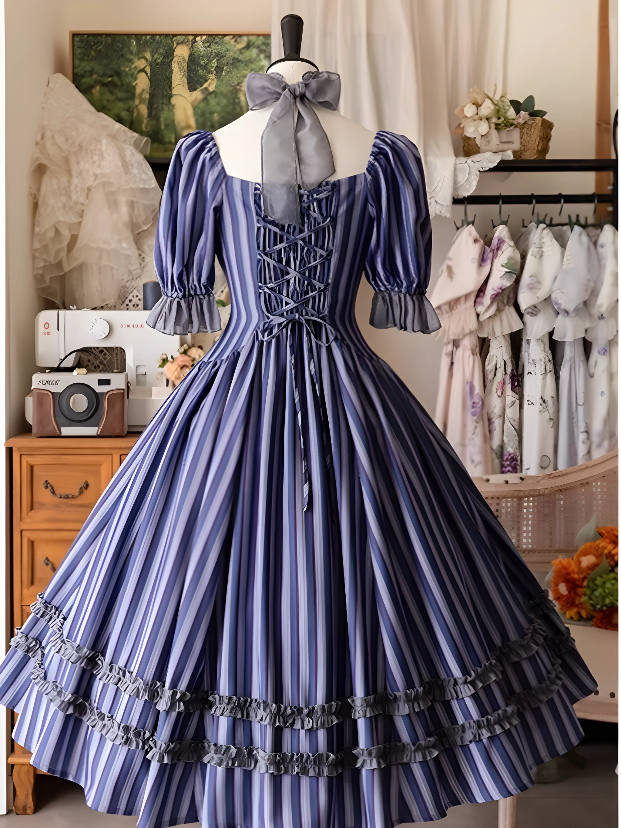Forest Basket - Classic Lolita OP Dress Floral Print - Image 22