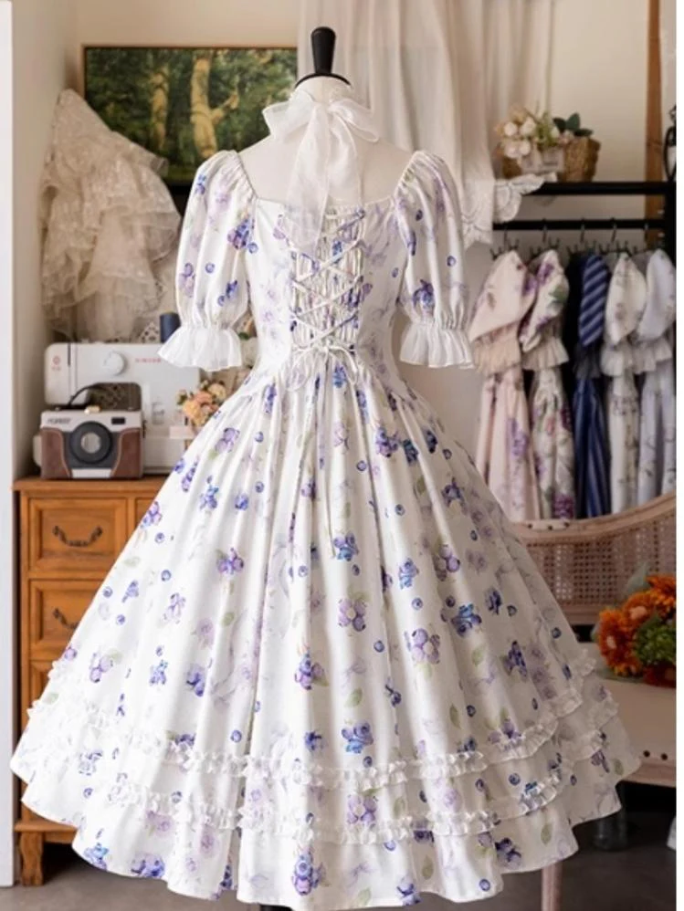 Forest Basket - Classic Lolita OP Dress Floral Print - Image 4