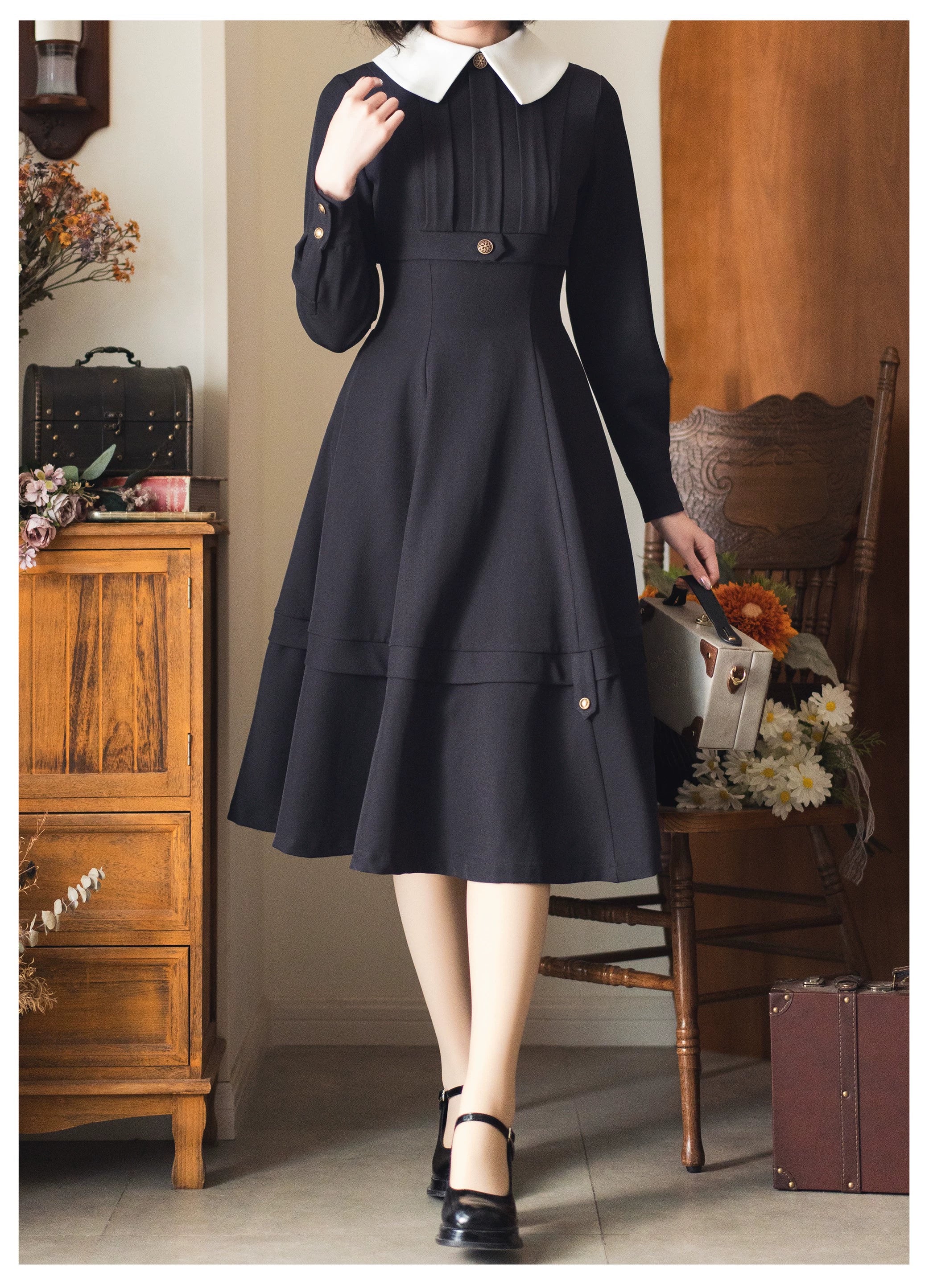 Forest Antique Box - Classic Lolita OP Dress with Detachable Short Cape - Image 21