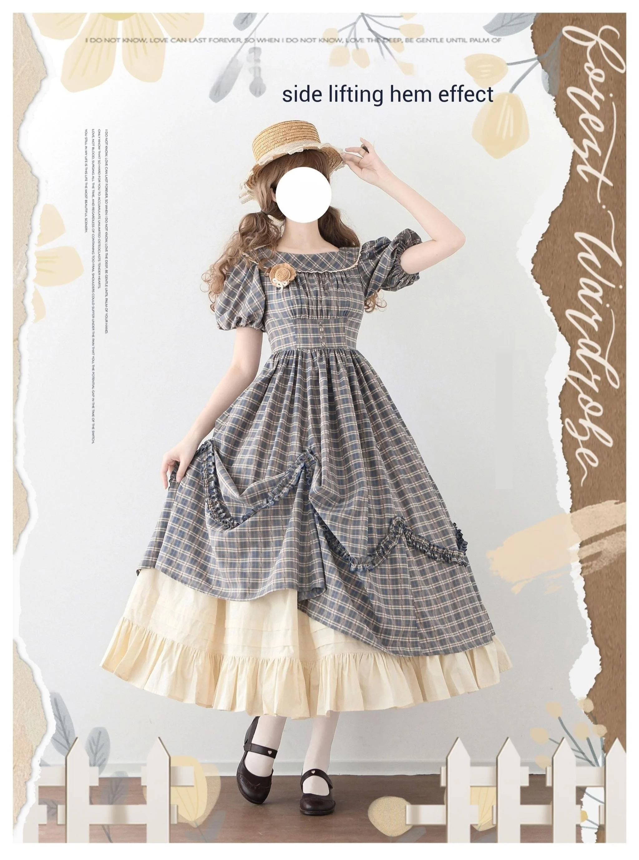 Forest Picnic - Classic Lolita OP Dress with Off-Shoulder and Lifting Hem - Image 10