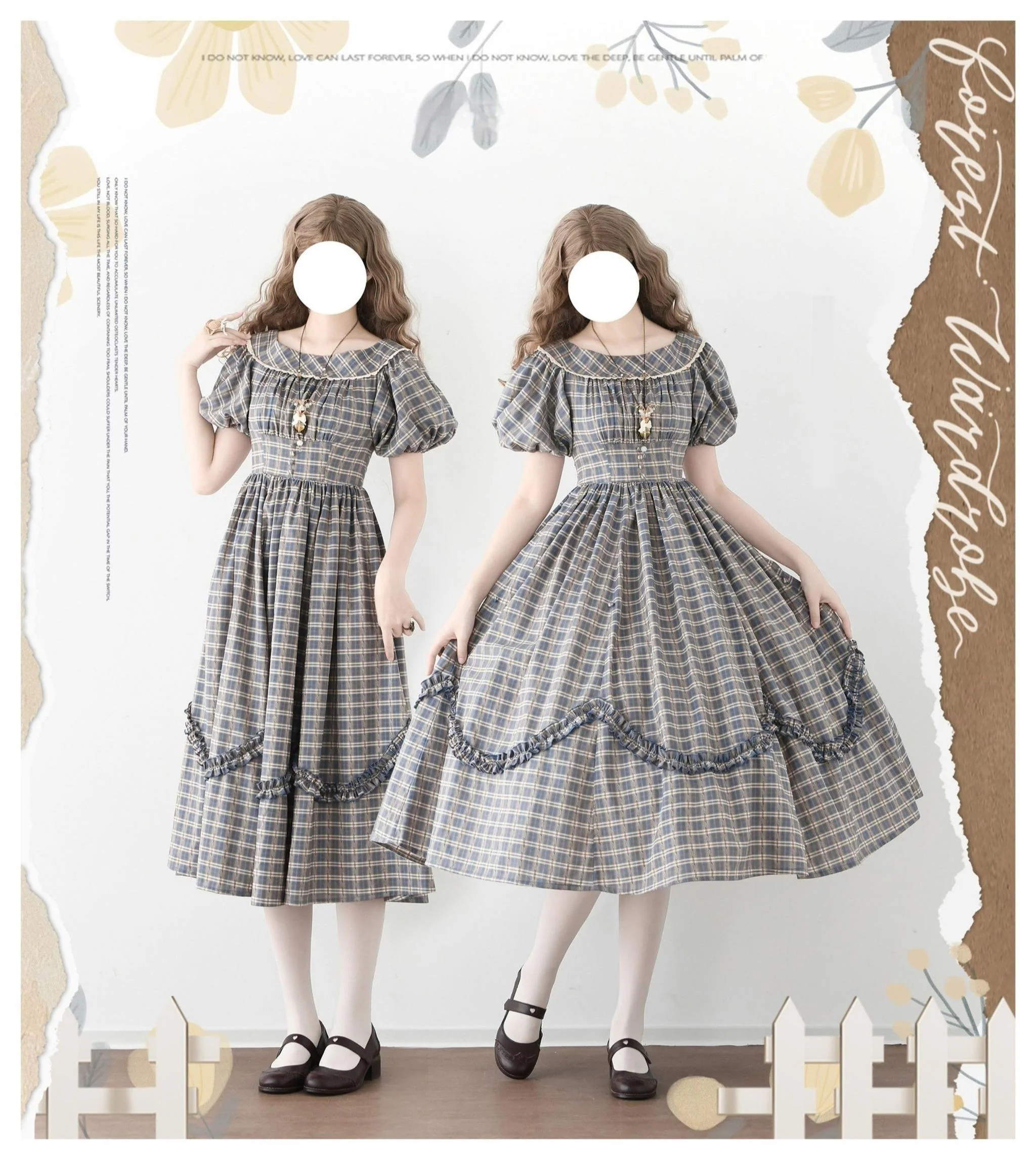 Forest Picnic - Classic Lolita OP Dress with Off-Shoulder and Lifting Hem - Image 13