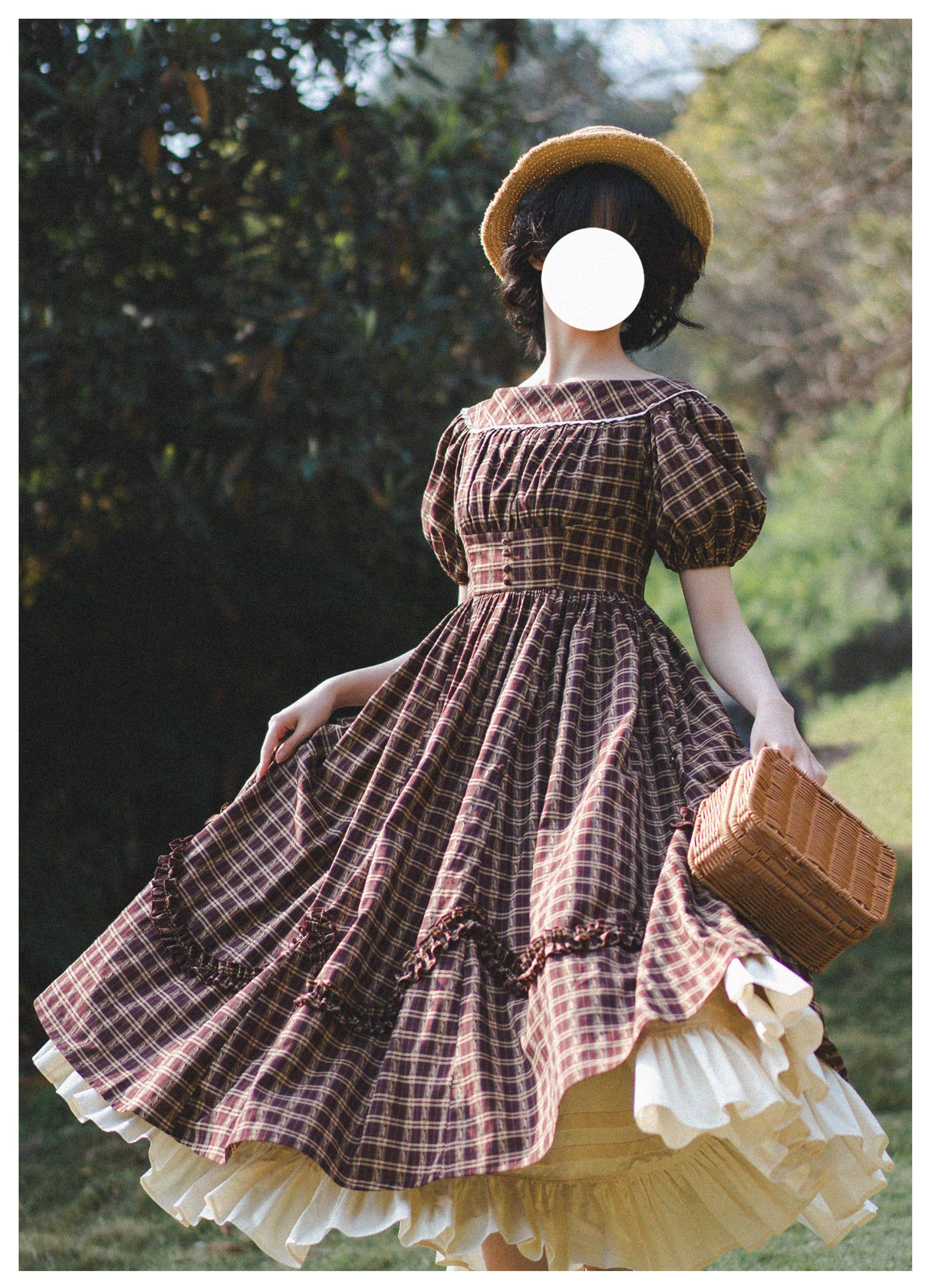 Forest Picnic - Classic Lolita OP Dress with Off-Shoulder and Lifting Hem - Image 22