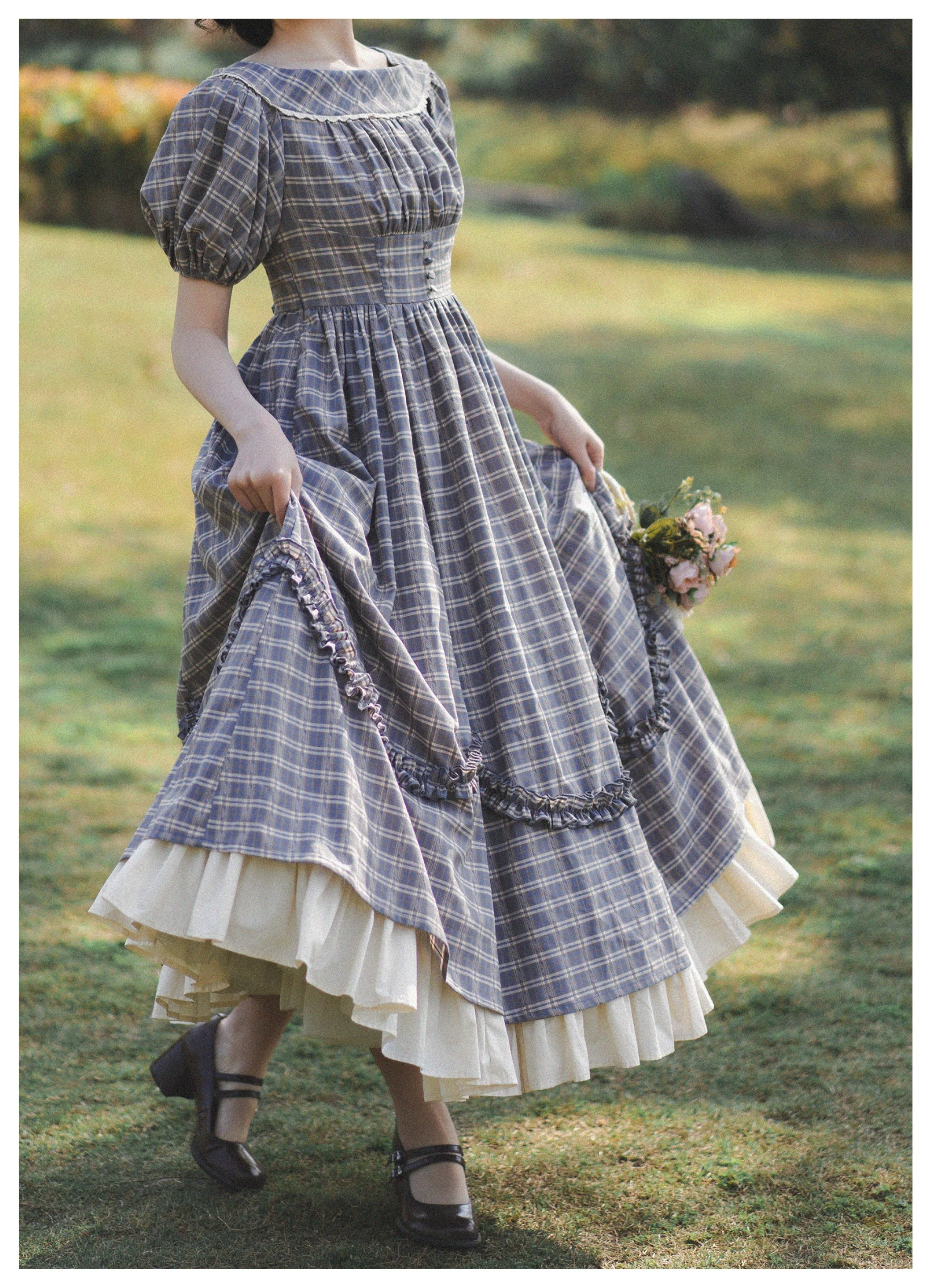 Forest Picnic - Classic Lolita OP Dress with Off-Shoulder and Lifting Hem - Image 28
