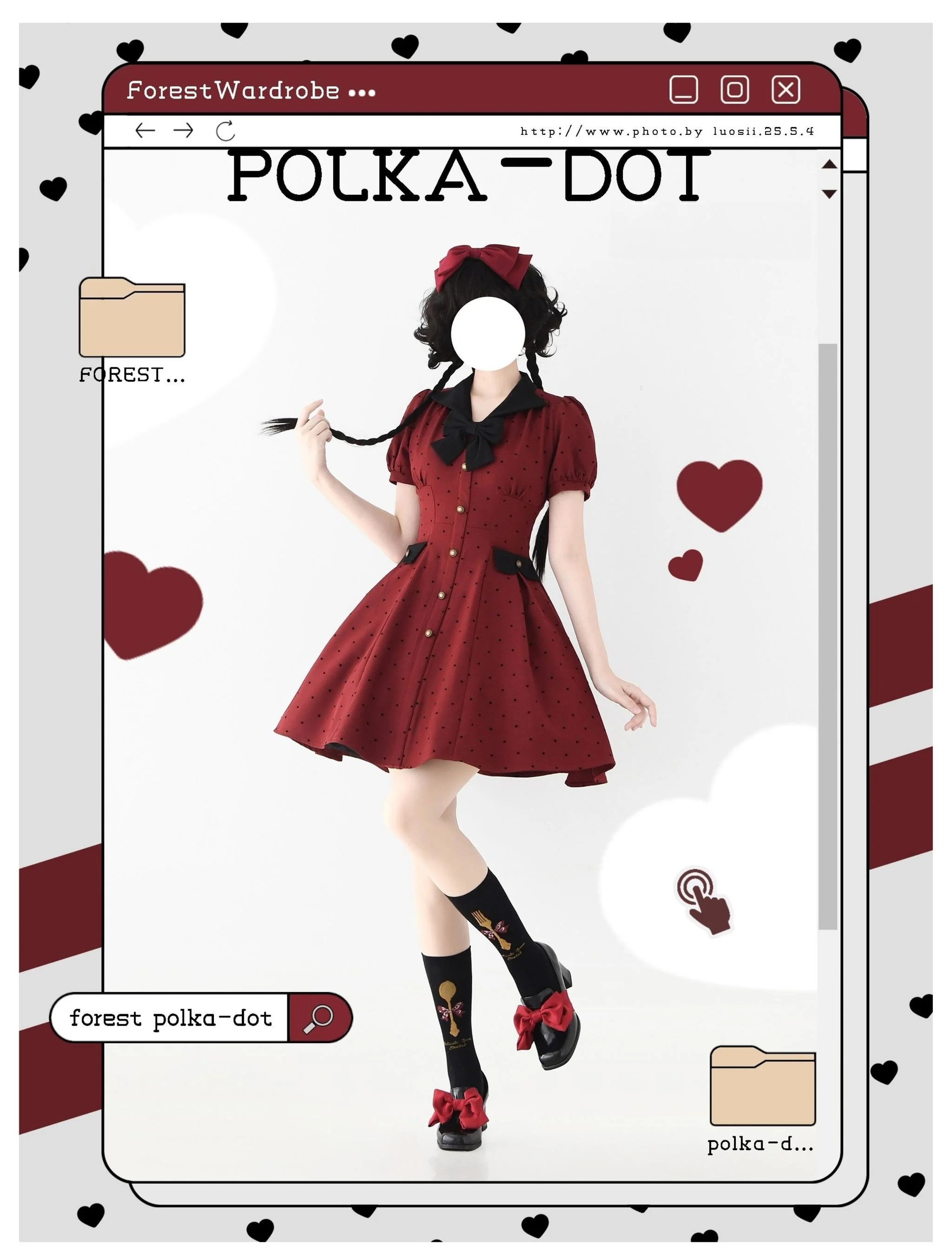 Forest Polka-Dot - Classic Lolita OP Dress With Polka Dots & Pockets - Image 14