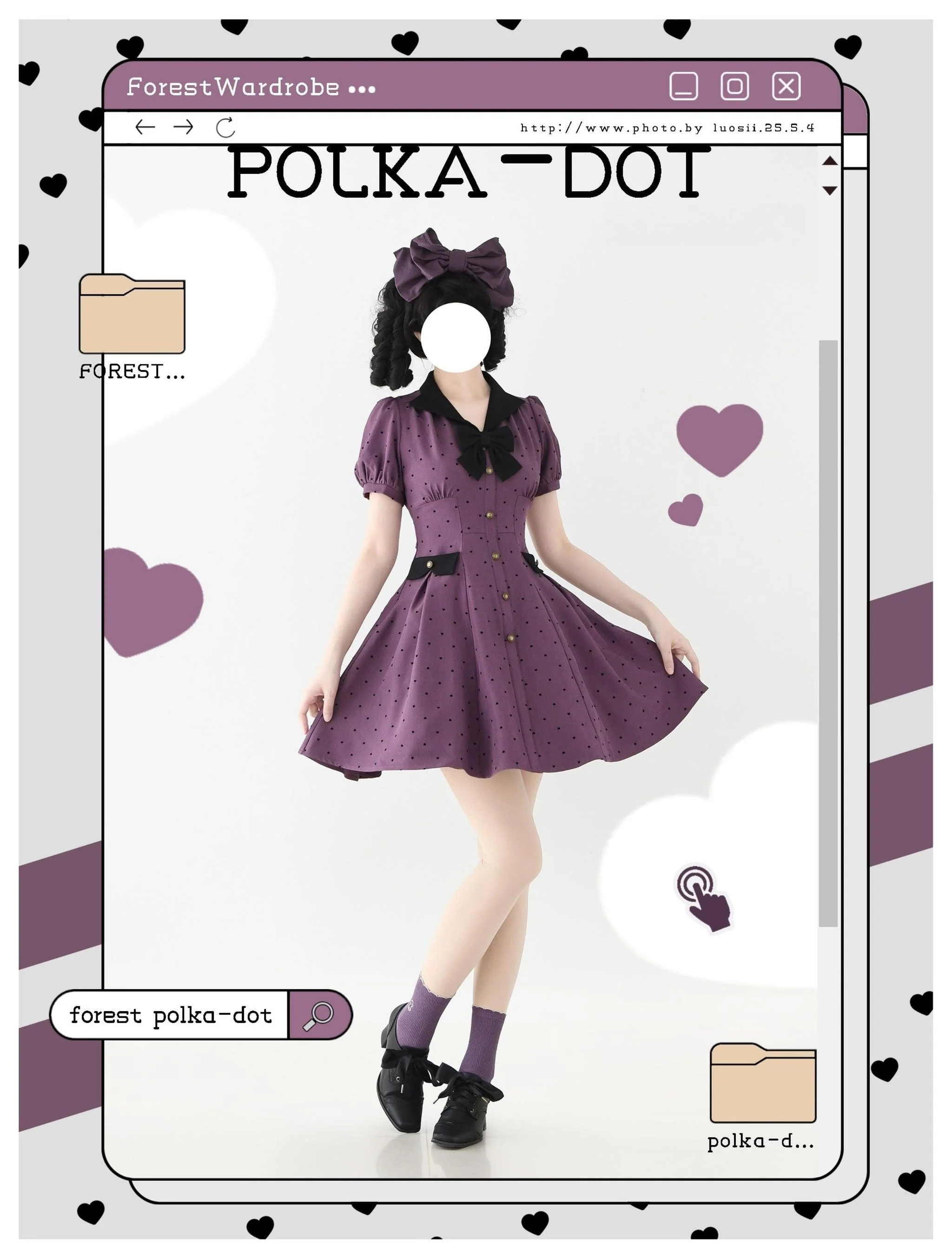 Forest Polka-Dot - Classic Lolita OP Dress With Polka Dots & Pockets - Image 16