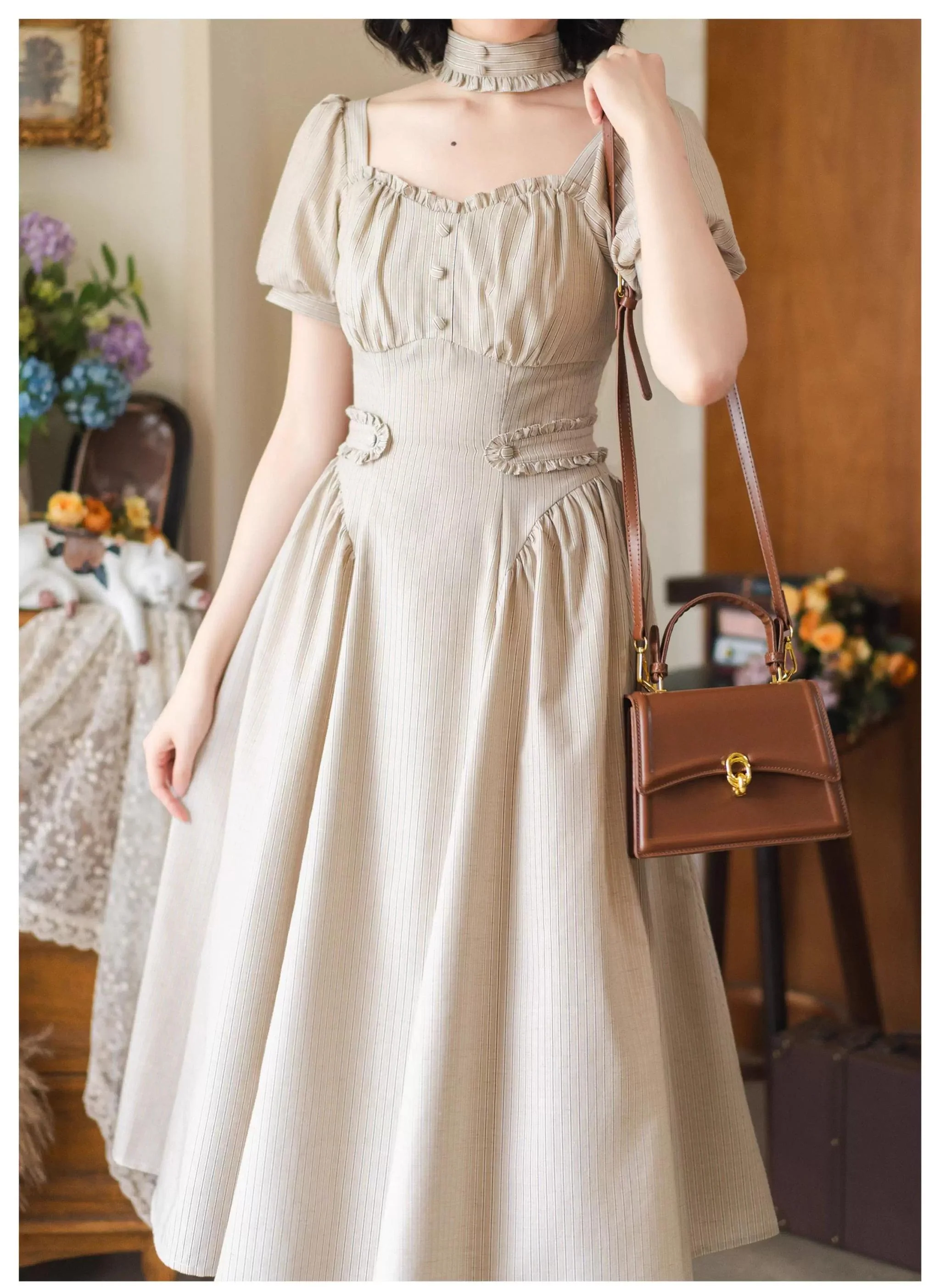 Chantilly Forest - Classic Lolita OP Dress With Square Neck & Underskirt - Image 18