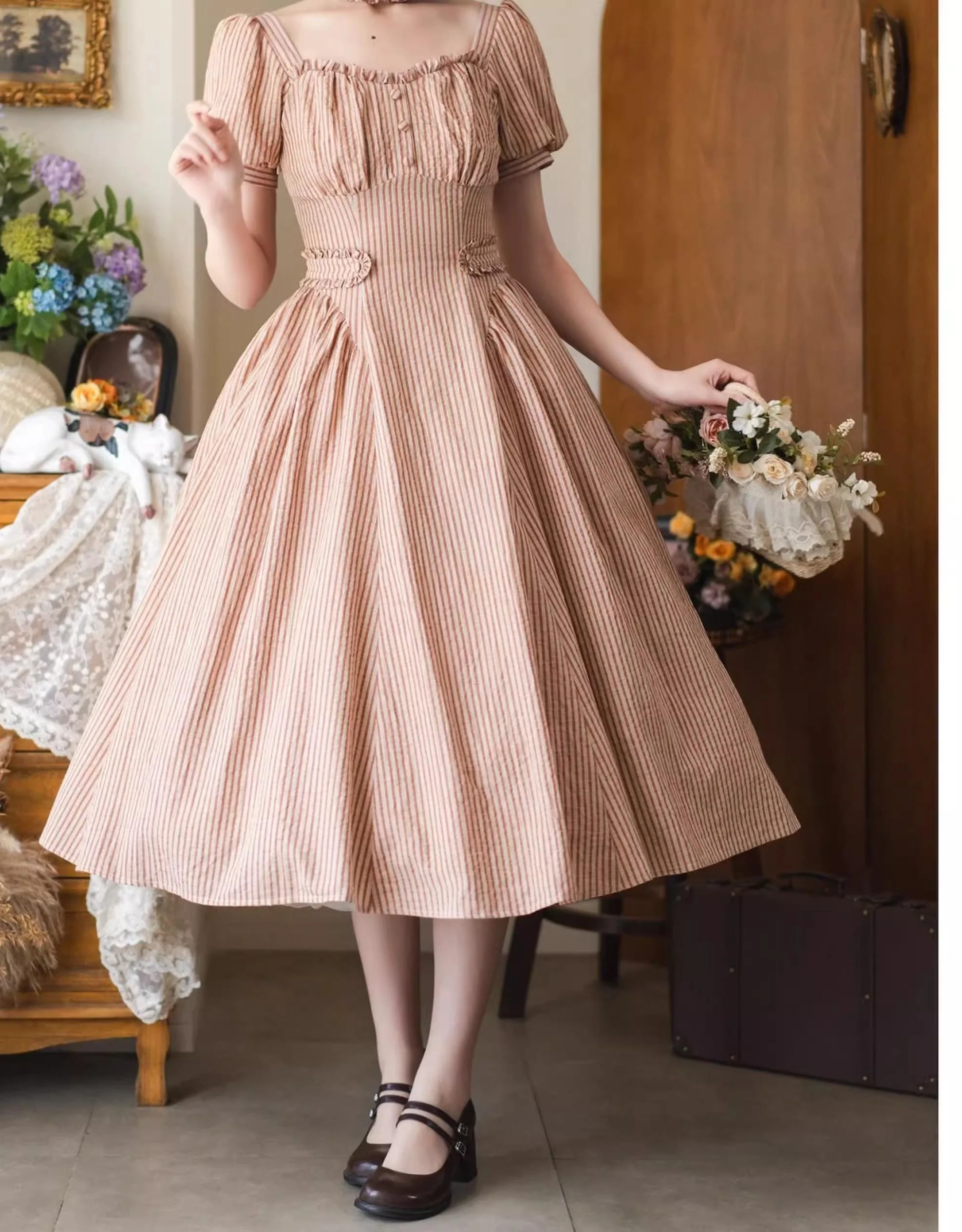 Chantilly Forest - Classic Lolita OP Dress With Square Neck & Underskirt - Image 23