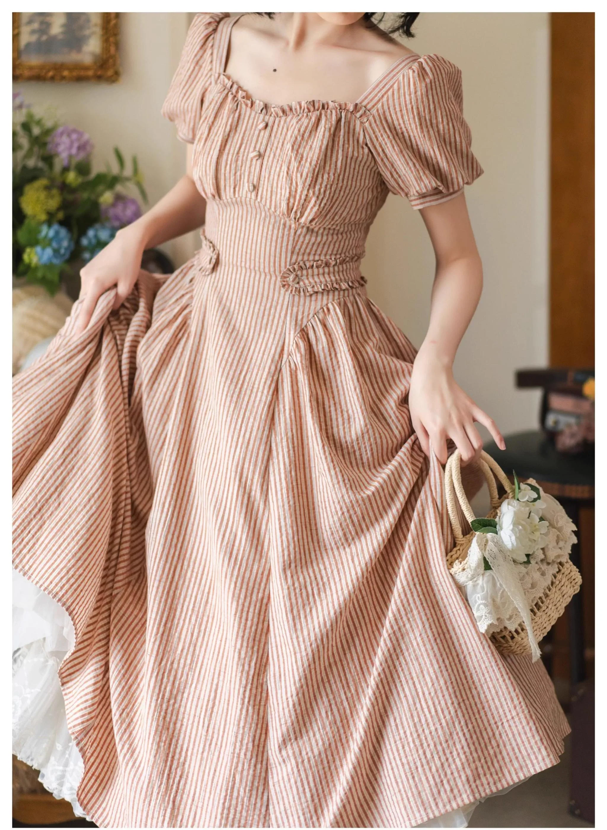 Chantilly Forest - Classic Lolita OP Dress With Square Neck & Underskirt - Image 24
