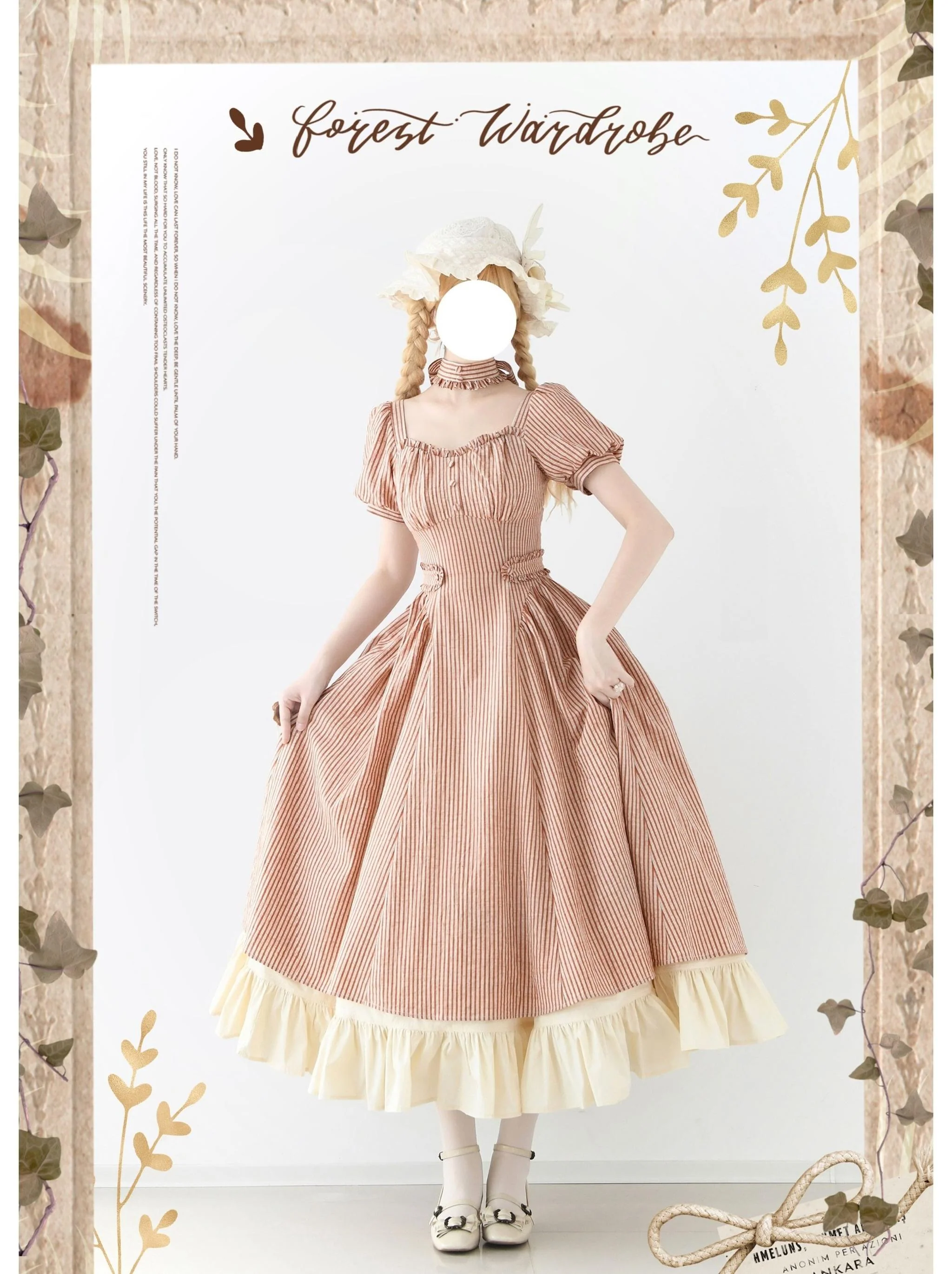Chantilly Forest - Classic Lolita OP Dress With Square Neck & Underskirt - Image 35