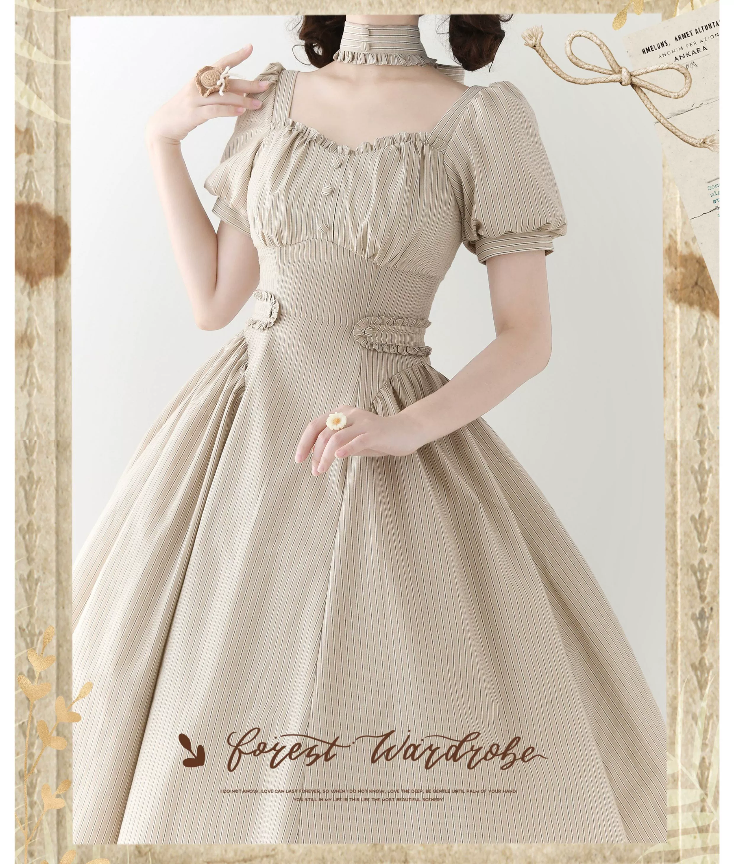 Chantilly Forest - Classic Lolita OP Dress With Square Neck & Underskirt - Image 42