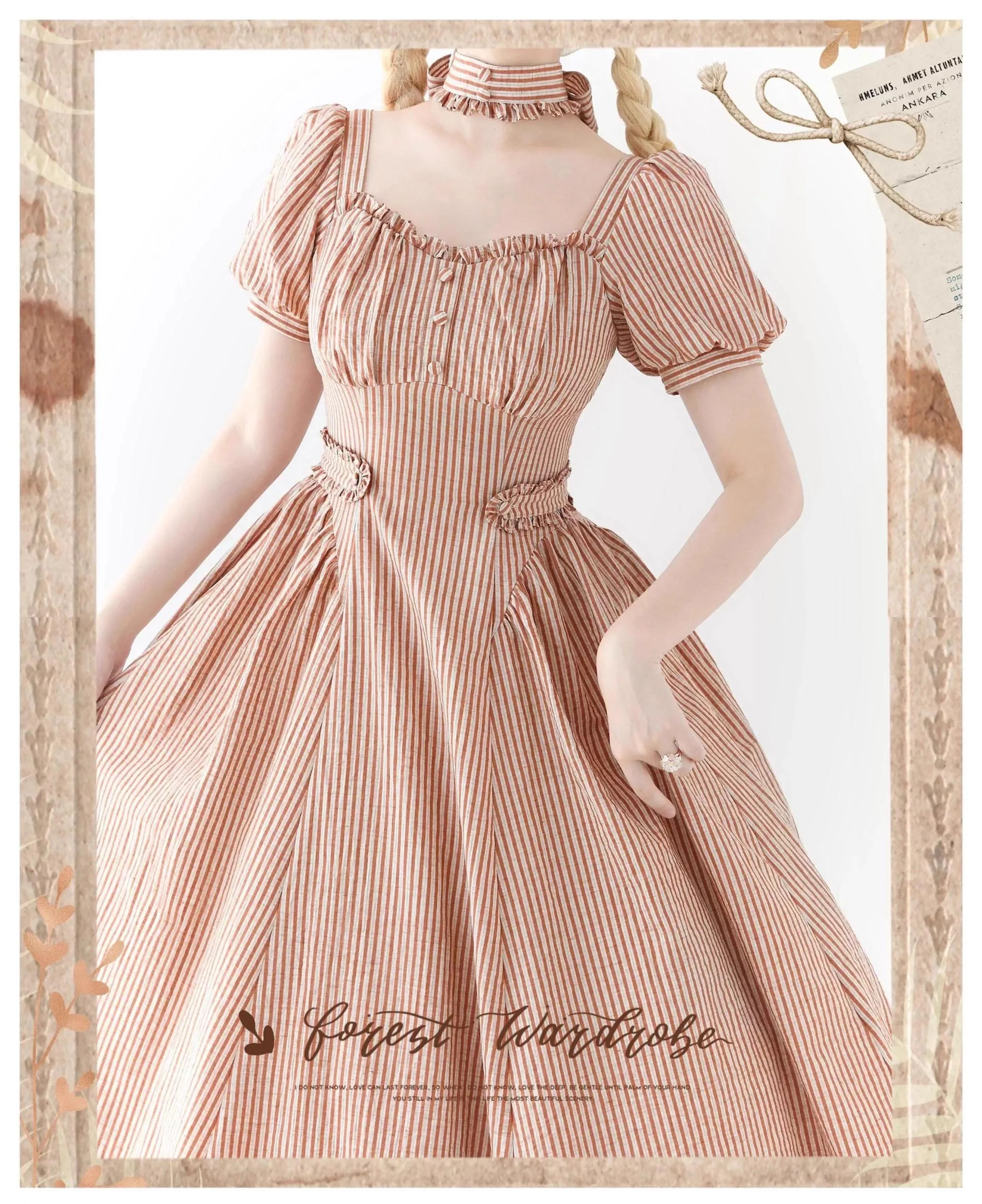 Chantilly Forest - Classic Lolita OP Dress With Square Neck & Underskirt - Image 43