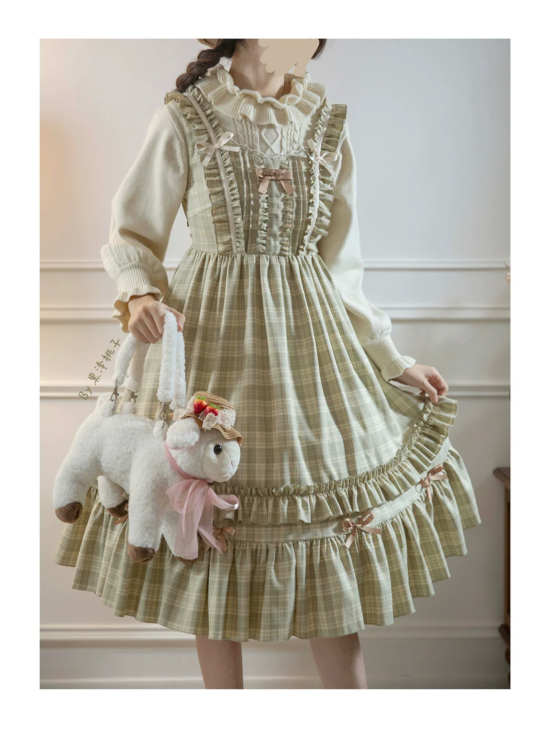Green Fairy Tales - Classic Lolita Plaid JSK Plus Size Lolita Dress - Image 6