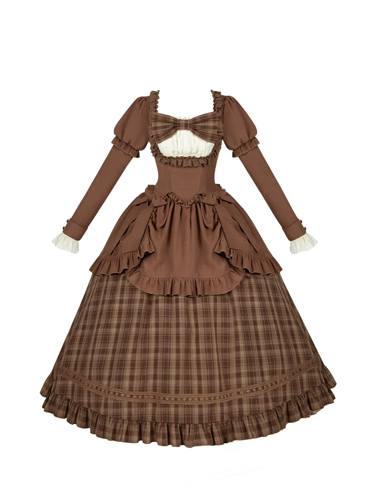 With PUJI - Oak Hymn - Classic Lolita Plaid OP Suit, Side Zipper - Image 29