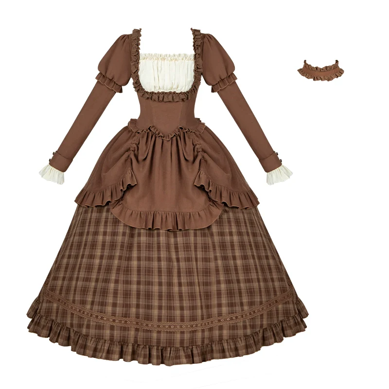 With PUJI - Oak Hymn - Classic Lolita Plaid OP Suit, Side Zipper - Image 30