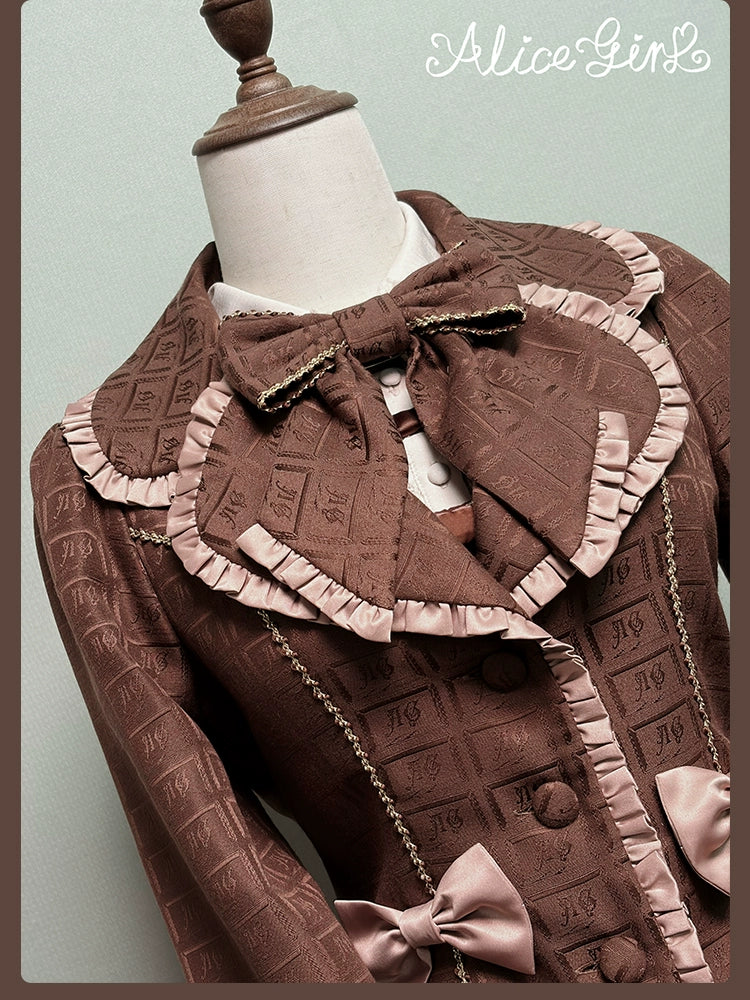 Bear Chocolate Slab - Classic Lolita Pleated JSK & SK Dress, Side Zipper - Image 30