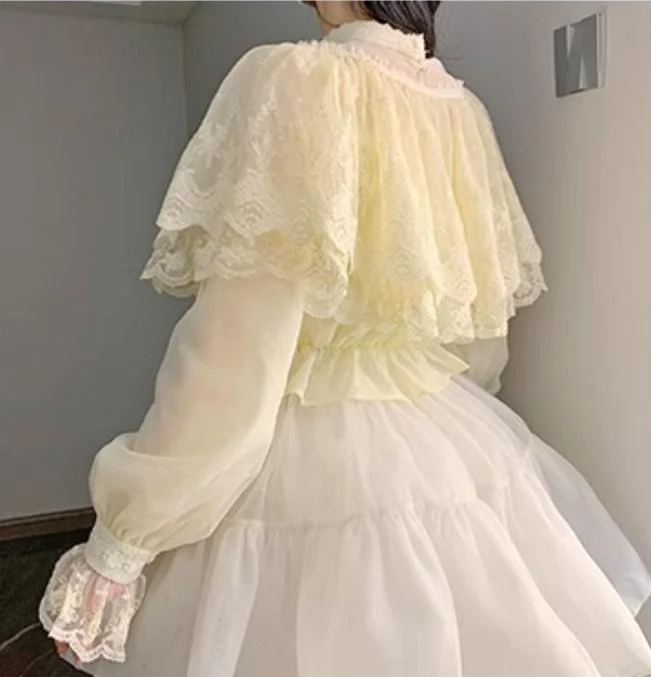 With PUJI - Love Poem - Classic Lolita Shawl 3-Color Versatile Spring Innerwear - Image 5