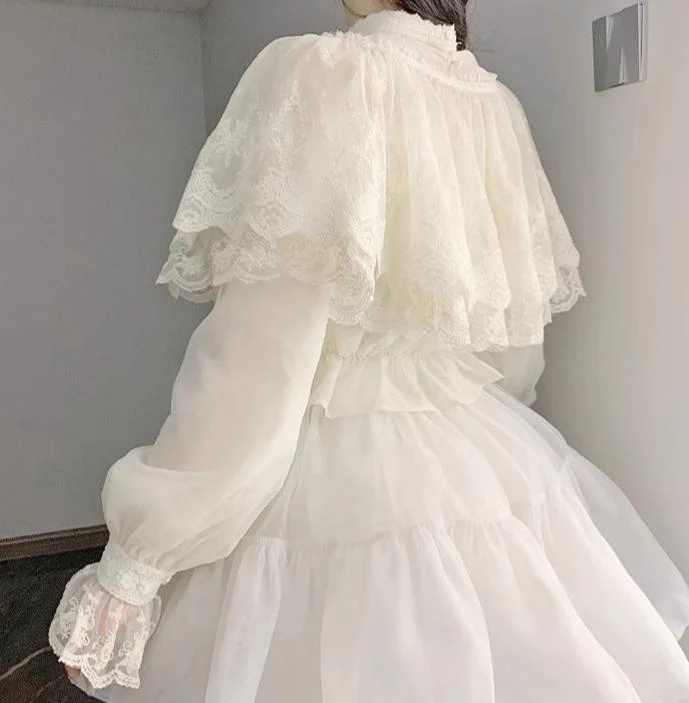 With PUJI - Love Poem - Classic Lolita Shawl 3-Color Versatile Spring Innerwear - Image 8
