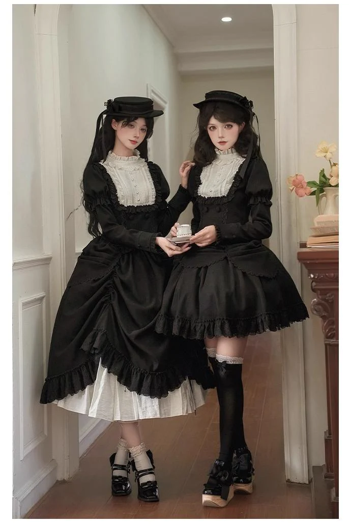 With PUJI - Fog City Time Difference - Classic Lolita SK & Blouse Suit - Image 11