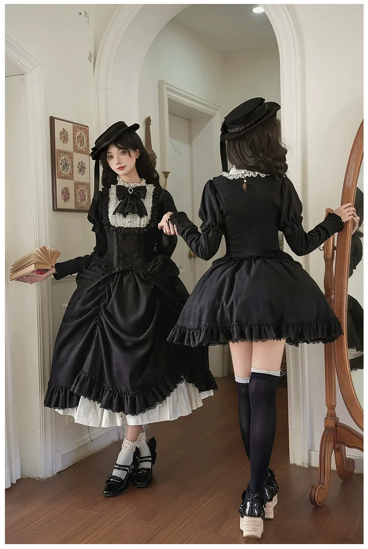 With PUJI - Fog City Time Difference - Classic Lolita SK & Blouse Suit - Image 12