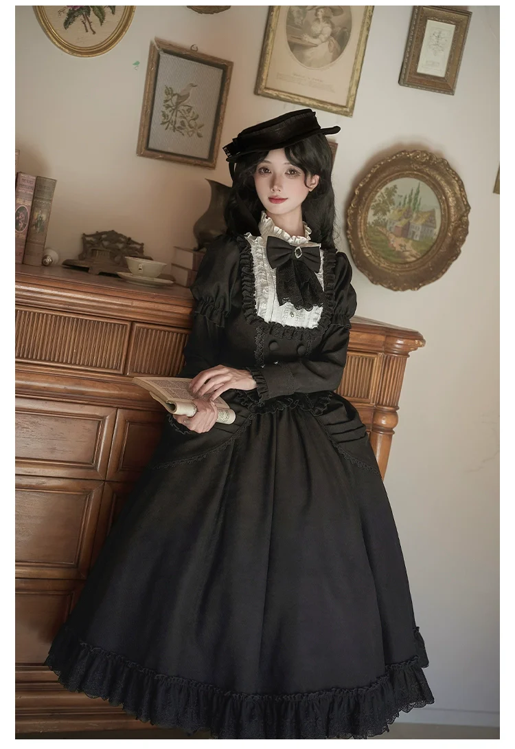 With PUJI - Fog City Time Difference - Classic Lolita SK & Blouse Suit - Image 14