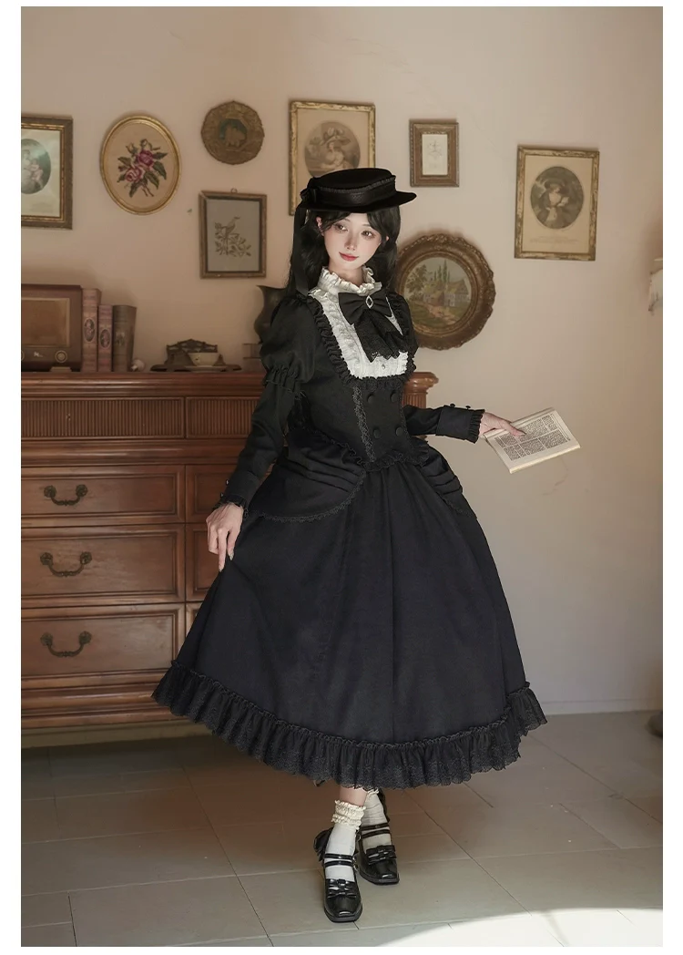 With PUJI - Fog City Time Difference - Classic Lolita SK & Blouse Suit - Image 15