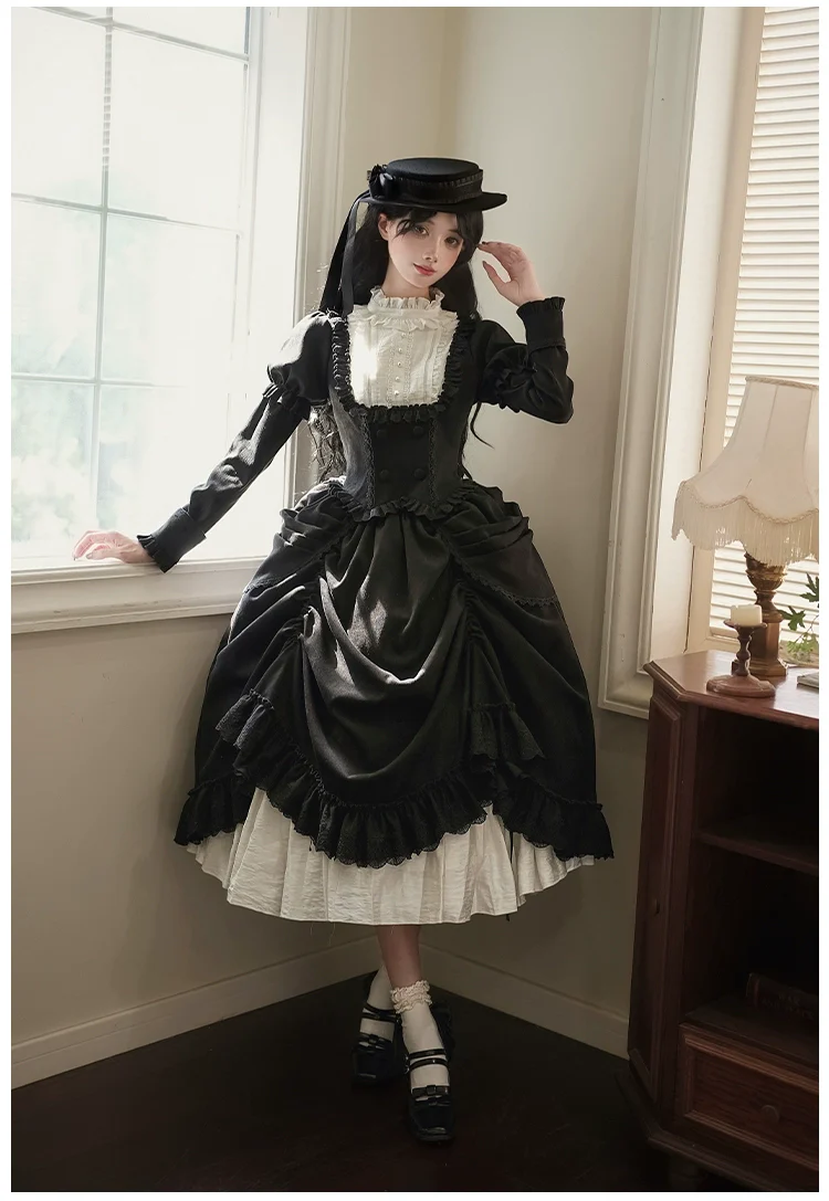 With PUJI - Fog City Time Difference - Classic Lolita SK & Blouse Suit - Image 17