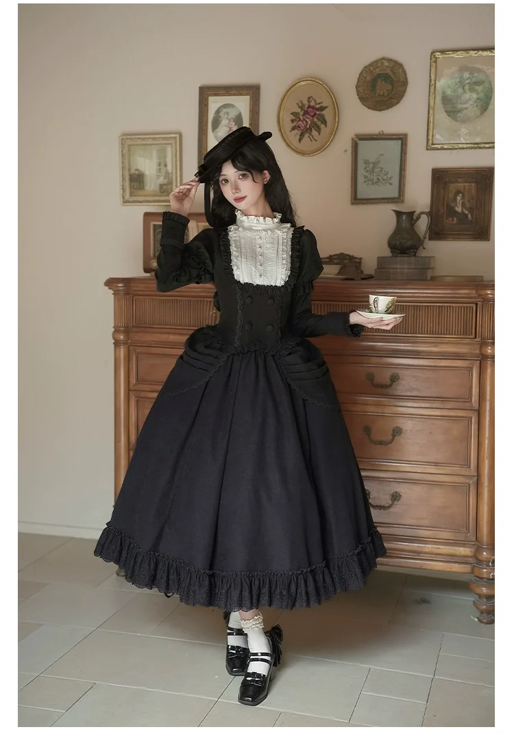 With PUJI - Fog City Time Difference - Classic Lolita SK & Blouse Suit - Image 18