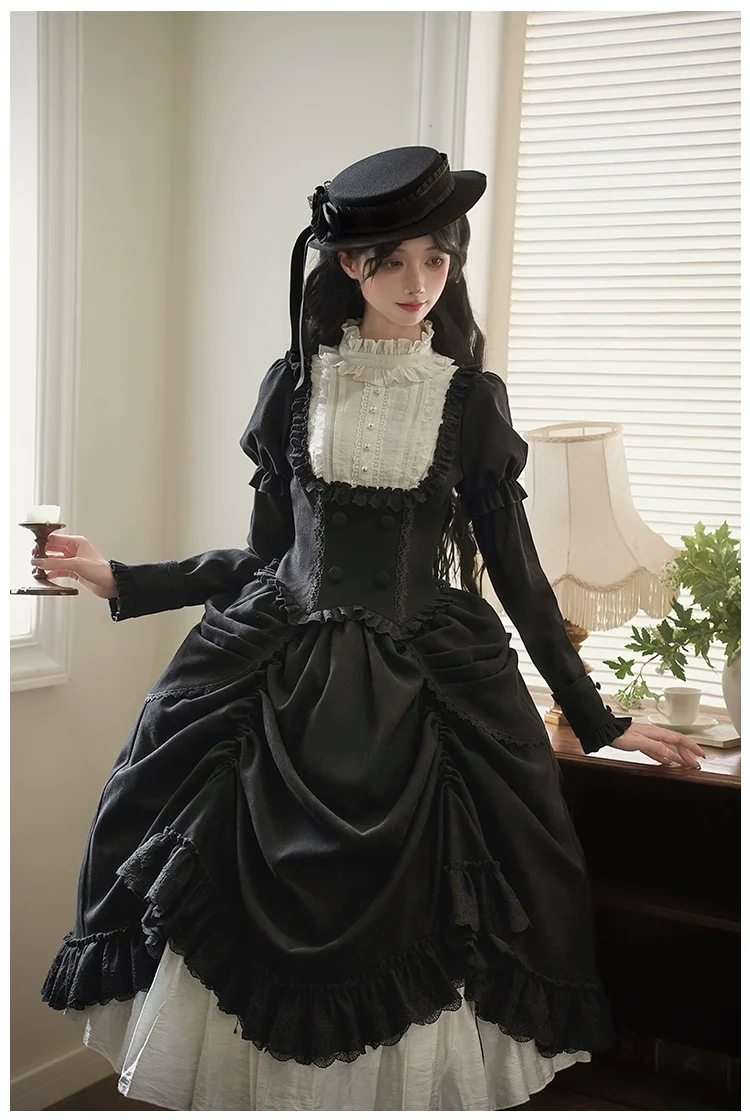 With PUJI - Fog City Time Difference - Classic Lolita SK & Blouse Suit - Image 19
